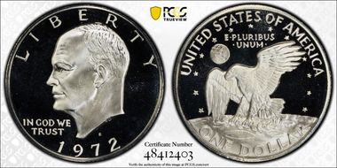 1972-S $1 Silver, DDO, FS-101 PR69DCAM