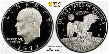 1973-S $1 Silver, DDO, FS-101 PR69DCAM