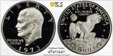 1973-S $1 Silver, DDO, FS-101 PR69DCAM