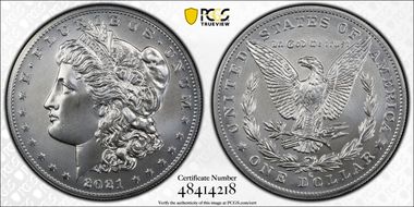 2021-O Privy $1 Morgan Dollar 100th Anniversary MS69