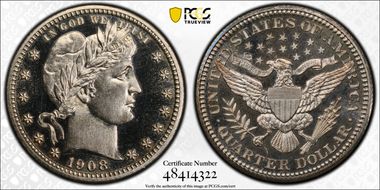 1908 25C PR65CAM