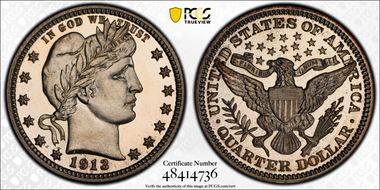1913 25C PR65CAM