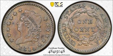 1814 1C Crosslet 4 AU58BN