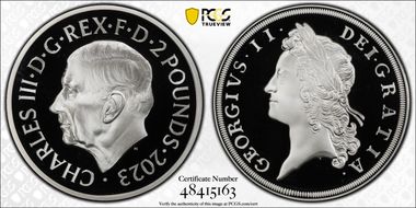 2023 £2 King George II Ag British Monarchs First Strike PR69DCAM