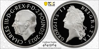 2023 £2 King George II Ag British Monarchs First Strike PR69DCAM