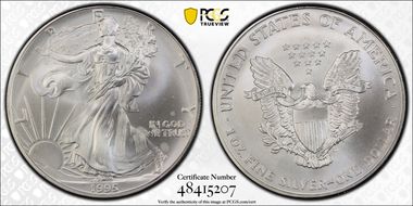 1995 $1 Silver Eagle MS67