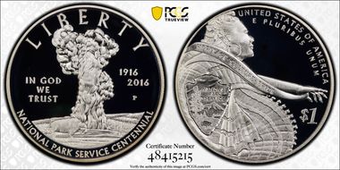 2016-P $1 100th Anniv. Nat'l Parks PR69DCAM