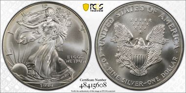 1999 $1 Silver Eagle MS69