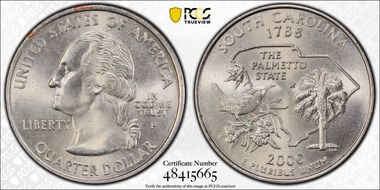 2000-P 25C South Carolina MS65