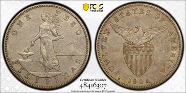 1904-S Peso AU50