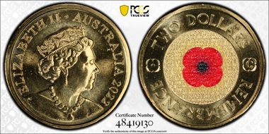 2022-C $2 Remembrance Day Colorized MS69