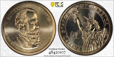 2011-P $1 Rutherford B. Hayes Position A MS67