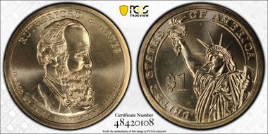 2011-P $1 Rutherford B. Hayes Position A MS68