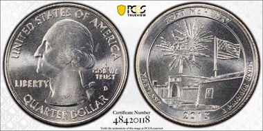 2013-D 25C Fort McHenry NP MS68