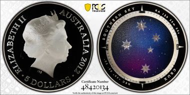 2012 $5 Crux Southern Sky Colorized PR69DCAM