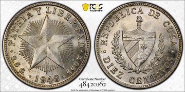 1948 10C KM-A12  Ag MS64