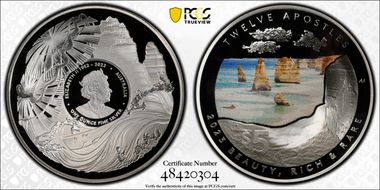 2023 $5 Twelve Apostles Domed Colorized PR70DCAM