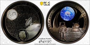 2019 $5 1st Moon Landing 50th Ann. MS69