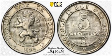 1898 5C KM-40 BELGES MS64
