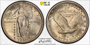 1917 25C Type 2 MS65FH