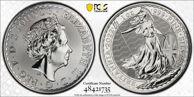 2022 £2 Britannia Ag MS69