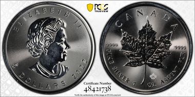 2022 $5 Maple Leaf Ag MS69