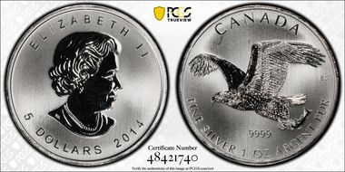2014 $5 Bald Eagle MS69