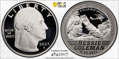 2023-S 25C Bessie Coleman-Silver First Strike PR70DCAM