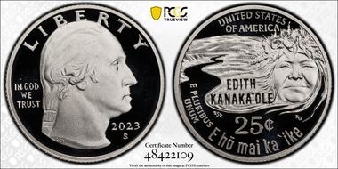 2023-S 25C Edith Kanaka'ole-Silver First Strike PR69DCAM