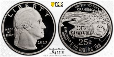 2023-S 25C Edith Kanaka'ole-Silver First Strike PR70DCAM