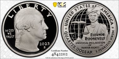2023-S 25C Eleanor Roosevelt-Silver First Strike PR70DCAM