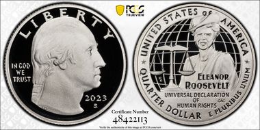 2023-S 25C Eleanor Roosevelt-Silver First Strike PR70DCAM
