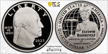 2023-S 25C Eleanor Roosevelt-Silver First Strike PR70DCAM