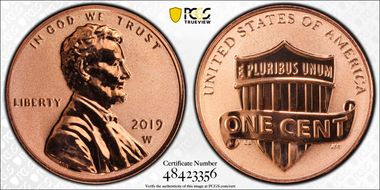 2019-W 1C Shield - Reverse Proof PR69RD