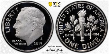 2019-S 10C Silver PR69DCAM