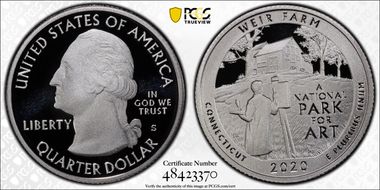 2020-S 25C Weir Farm NP - Silver PR70DCAM