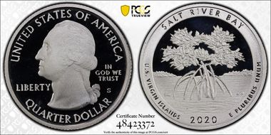 2020-S 25C Salt River Bay NP -Silver PR69DCAM