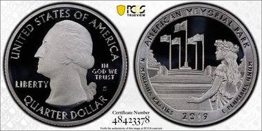 2019-S 25C American Memorial NP - Silver PR70DCAM