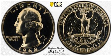 1968-S 25C Type F Reverse, FS-902 PR67