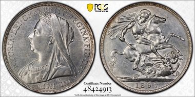 1897 Crown S-3937 LXI Edge AU55