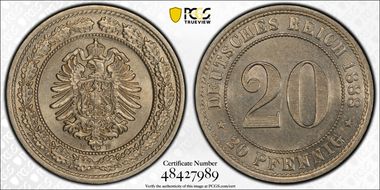 1888-E 20 Pfg J-6 MS64