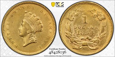 1854 G$1 Type 2 AU55