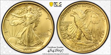 2016-W 50C 100th Anniversary Gold SP70