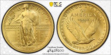 2016-W 25C 100th Anniversary Gold SP70