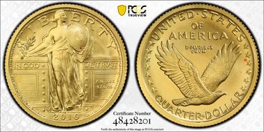 2016-W 25C 100th Anniversary Gold SP69