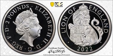 2022 £2 Lion of England The Tudor Beasts PR68DCAM