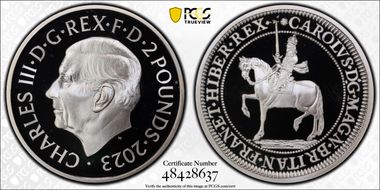 2023 £2 King Charles I Ag British Monarchs PR69DCAM