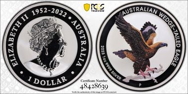 2023-P $1 Wedge-Tailed Eagle Colorized MS69