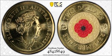 2022-C $2 Remembrance Day Colorized MS68