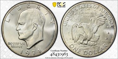 1971-S $1 Silver MS66